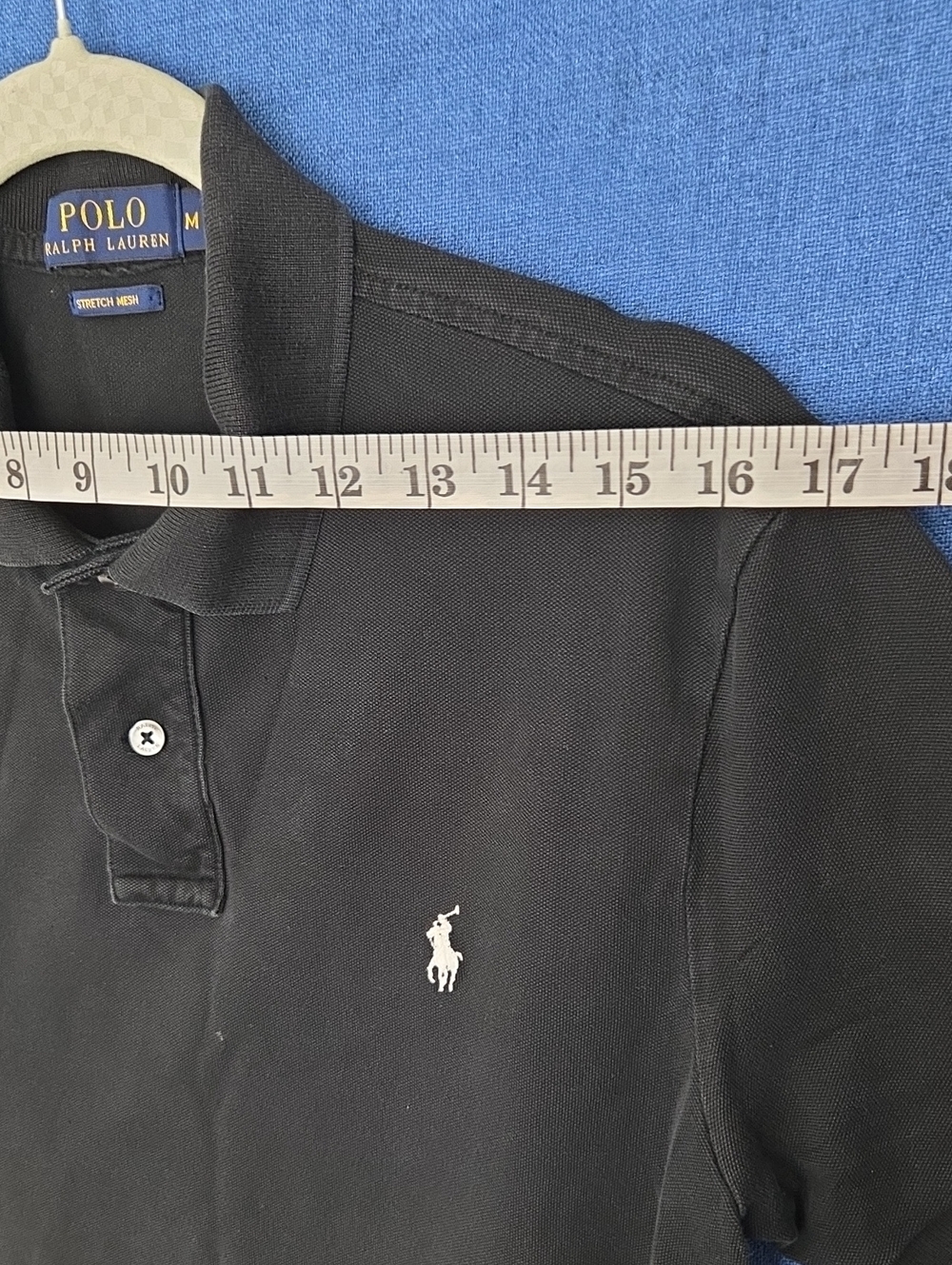 Polo by Ralph Lauren Black Stretch Mesh Short-Sleeve Polo with White Pony Size M - Picture 5 of 7